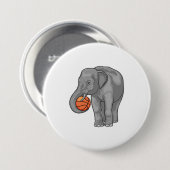 Elephant Basketball-Spieler Basketball Button (Vorne & Hinten)