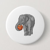 Elephant Basketball-Spieler Basketball Button (Vorderseite)