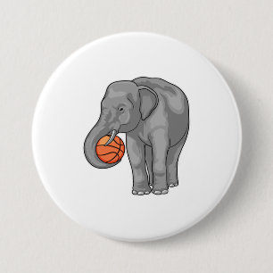 Elephant Basketball-Spieler Basketball Button