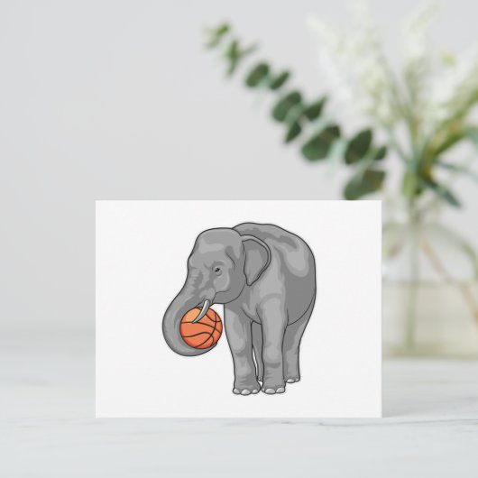 Elephant Basketball-Spieler Basketball Postkarte (Stehend Vorderseite)
