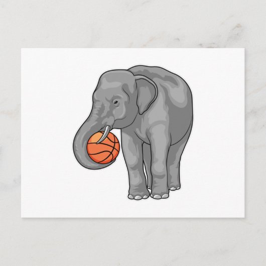 Elephant Basketball-Spieler Basketball Postkarte (Vorderseite)