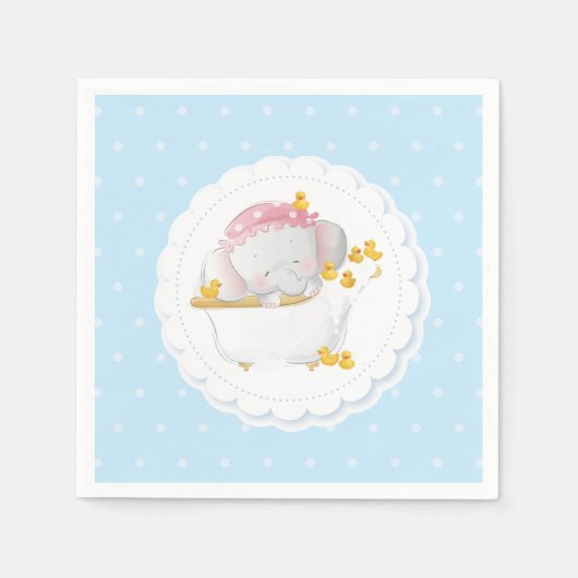 Elephant Bath Blue Polka Dot Serviette (Vorderseite)