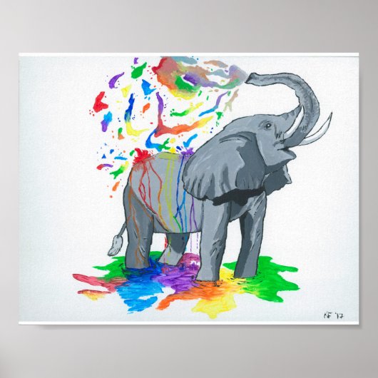 Elephant Bath TIme Poster (Vorne)
