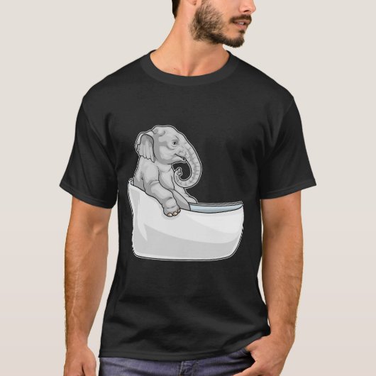 Elephant Bathe Bathtub T-Shirt (Vorderseite)