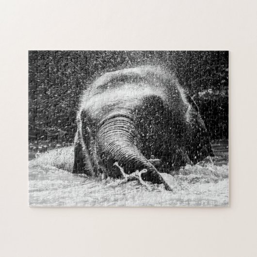 Elephant Bathing Time, Jigsaw Puzzle (Horizontal)