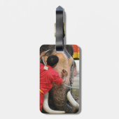 Elephant Bathtime ... Ayutthaya, Thailand Gepäckanhänger (Rückseite vertikal)