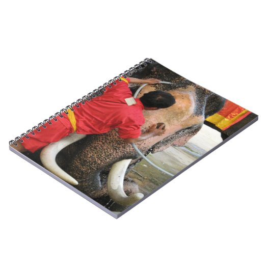 Elephant Bathtime ... Ayutthaya, Thailand Notizblock (Linke Seite)