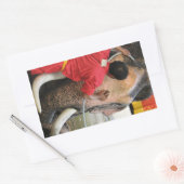 Elephant Bathtime ... Ayutthaya, Thailand Rechteckiger Aufkleber (Umschlag)