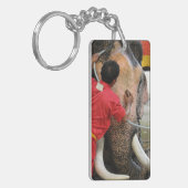 Elephant Bathtime ... Ayutthaya, Thailand Schlüsselanhänger (Vorderseite links)