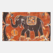 Elephant Batik Rechteckiger Aufkleber (Vorderseite)