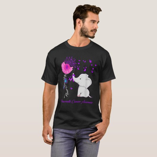 Elephant Bauchspeicheldrüsenkrebs Bewusstsein Bauc T-Shirt (Vorne ganz)