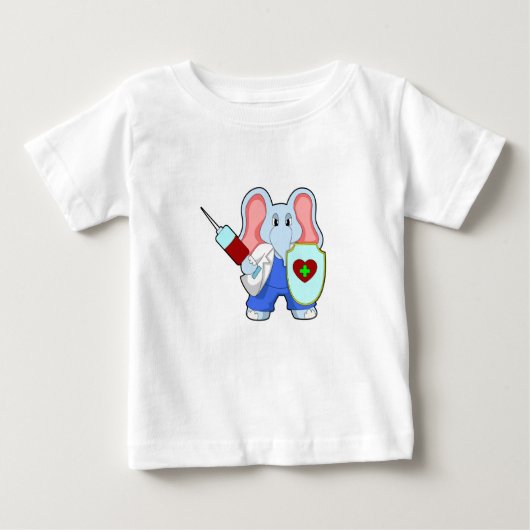 Elephant bei Impfung mit Spritze Baby T-shirt (Vorderseite)