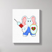 Elephant bei Impfung mit Spritze Leinwanddruck (Vorderseite)