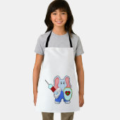 Elephant bei Impfung mit Spritze Schürze (Insitu)