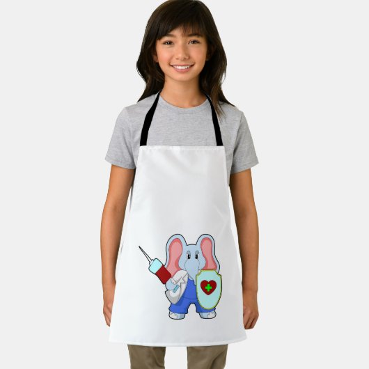 Elephant bei Impfung mit Spritze Schürze (Insitu)