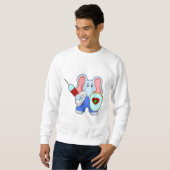 Elephant bei Impfung mit Spritze Sweatshirt (Vorne ganz)