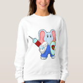 Elephant bei Impfung mit Spritze Sweatshirt (Vorderseite)