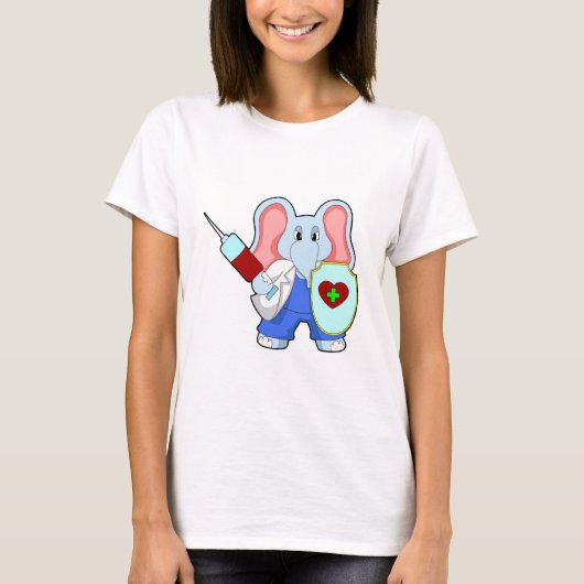 Elephant bei Impfung mit Spritze T-Shirt (Vorderseite)