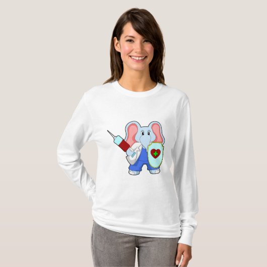 Elephant bei Impfung mit Spritze T-Shirt (Vorne ganz)