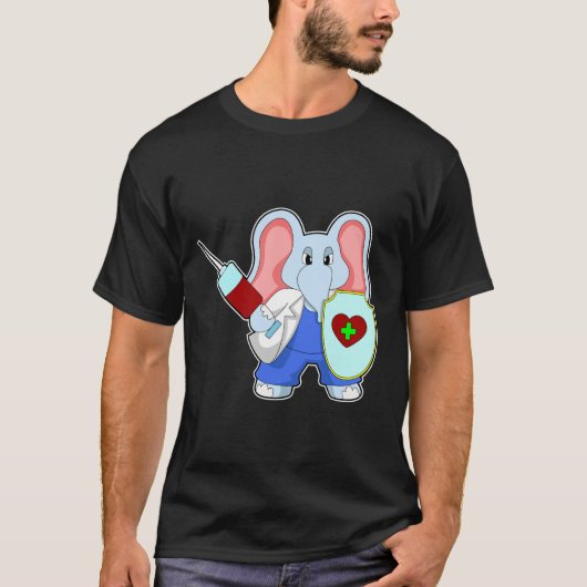 Elephant bei Impfung mit Spritze T-Shirt (Vorderseite)