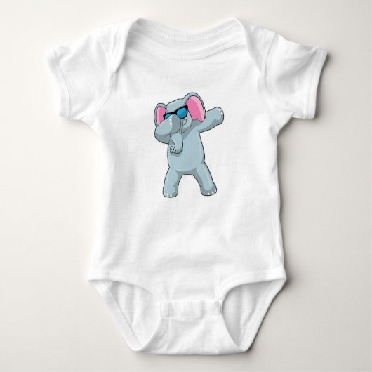 Elephant beim Hip Hop Dance Dab Baby Strampler (Vorderseite)
