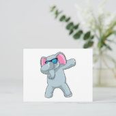 Elephant beim Hip Hop Dance Dab Postkarte (Stehend Vorderseite)