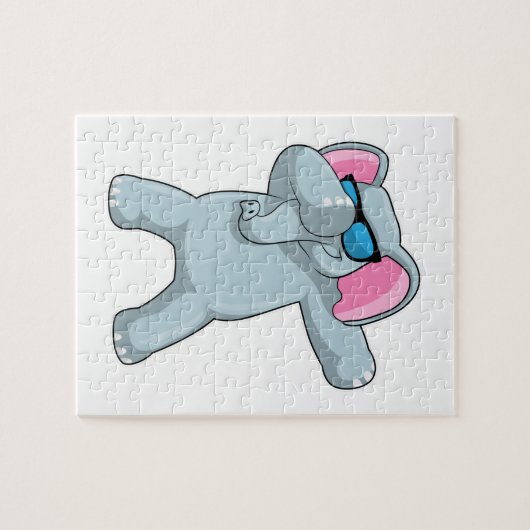 Elephant beim Hip Hop Dance Dab Puzzle (Horizontal)