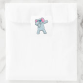 Elephant beim Hip Hop Dance Dab Quadratischer Aufkleber (Tasche)