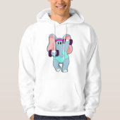 Elephant beim Krafttraining mit Dumbells Hoodie (Vorderseite)