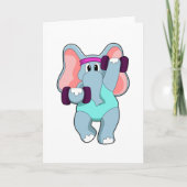 Elephant beim Krafttraining mit Dumbells Karte (Vorderseite)