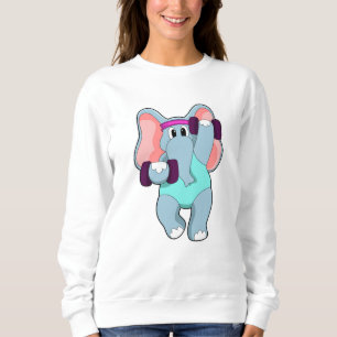 Elephant beim Krafttraining mit Dumbells Sweatshirt