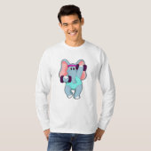 Elephant beim Krafttraining mit Dumbells T-Shirt (Vorne ganz)