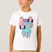 Elephant beim Krafttraining mit Dumbells T-Shirt (Vorderseite)