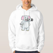 Elephant beim Strenght Training mit Dumbell Hoodie (Vorderseite)