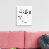 Elephant beim Strenght Training mit Dumbell Leinwanddruck (Insitu (Wohnzimmer))