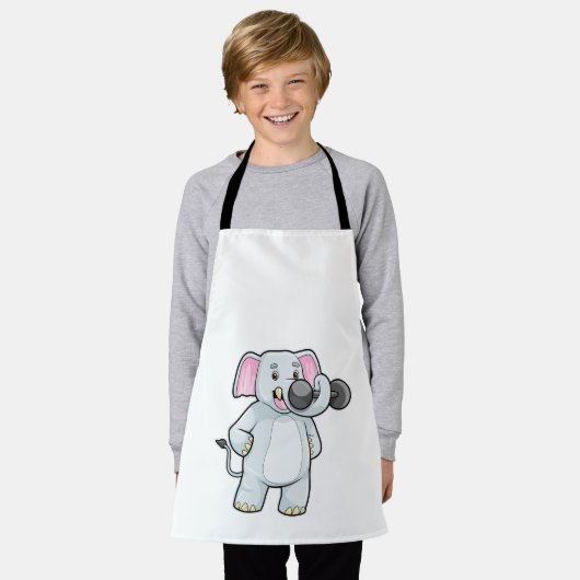 Elephant beim Strenght Training mit Dumbell Schürze (Getragen)