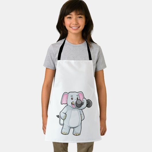 Elephant beim Strenght Training mit Dumbell Schürze (Insitu)