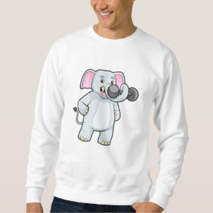 Elephant beim Strenght Training mit Dumbell Sweatshirt