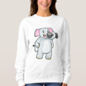 Elephant beim Strenght Training mit Dumbell Sweatshirt (Vorderseite)