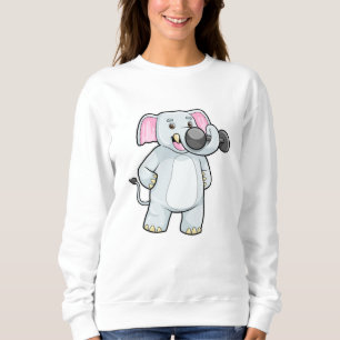 Elephant beim Strenght Training mit Dumbell Sweatshirt