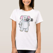 Elephant beim Strenght Training mit Dumbell T-Shirt (Vorderseite)