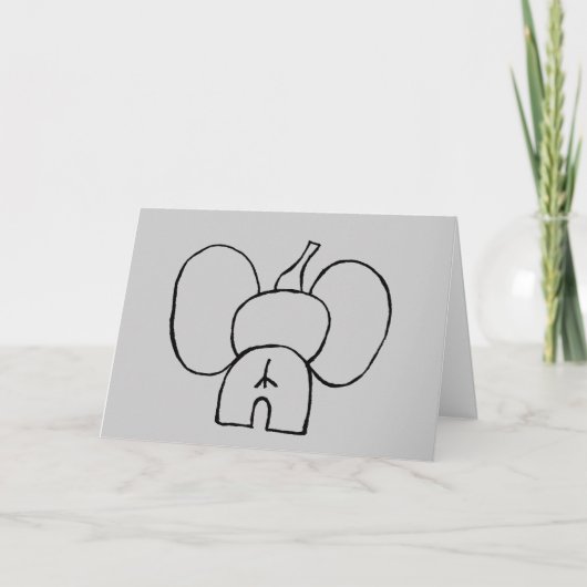 Elephant Belated Birthday Card CUSTOMIZIERT Karte (Vorderseite)