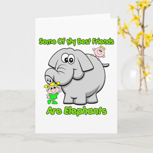 Elephant Best Friends Karte (Gelbe Blume)