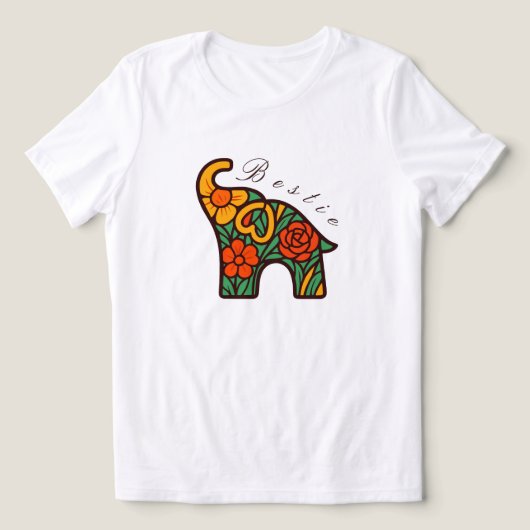 Elephant Bestie T - Shirt, Freundschaftsgeschenke, Tri-Blend Shirt (Design Vorderseite)