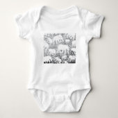 Elephant-Betonmuster Baby Strampler (Vorderseite)