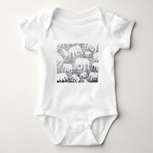 Elephant-Betonmuster Baby Strampler (Vorderseite)