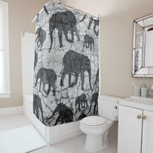 Elephant-Betonmuster Duschvorhang