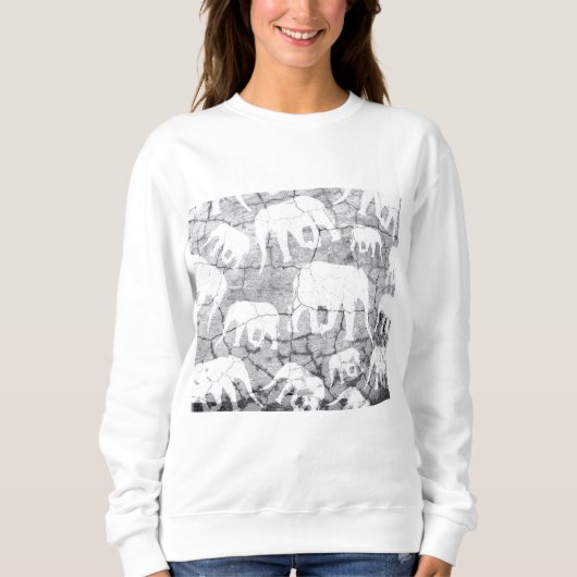 Elephant-Betonmuster Sweatshirt (Vorderseite)