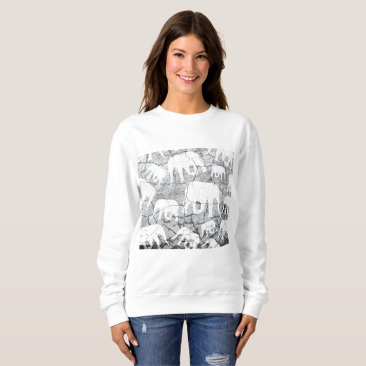 Elephant-Betonmuster Sweatshirt (Vorne ganz)
