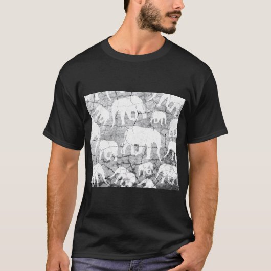 Elephant-Betonmuster T-Shirt (Vorderseite)